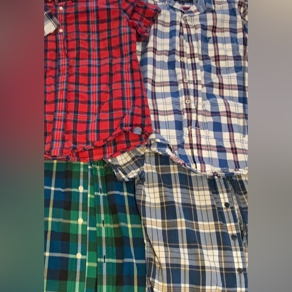 American eagle XS men BUNDLE 4 SHIRTS included button-up shortsleeved resort tee